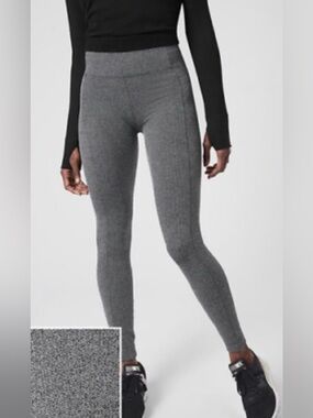 Athleta Delancey High-Waist Pull On Herringbone Leggings Women's Size SM